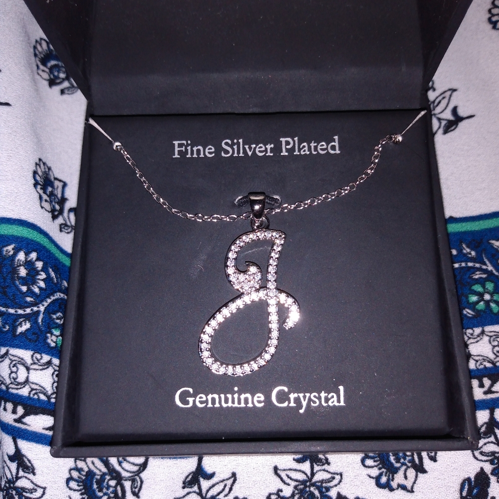 Silver letter J necklace (have other letters)